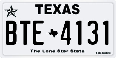 TX license plate BTE4131