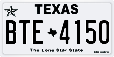 TX license plate BTE4150