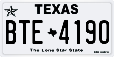 TX license plate BTE4190