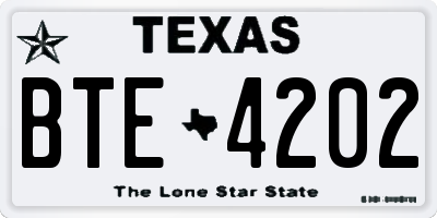 TX license plate BTE4202