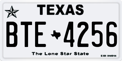 TX license plate BTE4256