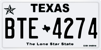 TX license plate BTE4274