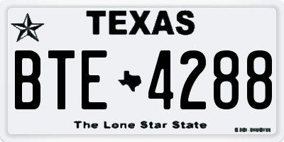 TX license plate BTE4288