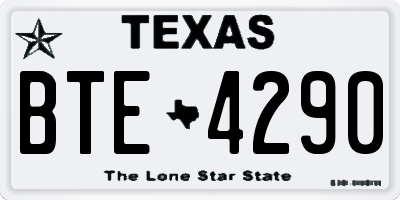 TX license plate BTE4290
