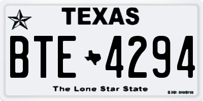 TX license plate BTE4294