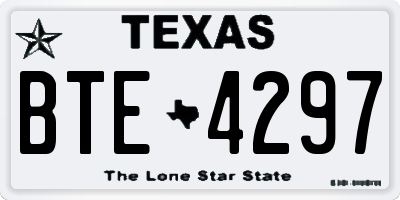 TX license plate BTE4297