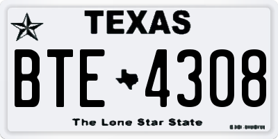 TX license plate BTE4308