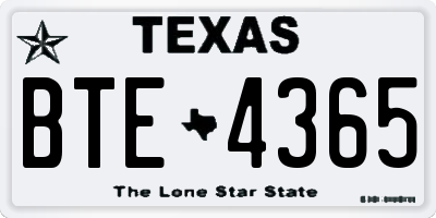 TX license plate BTE4365