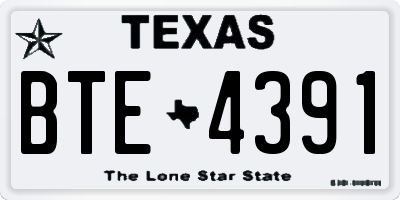 TX license plate BTE4391