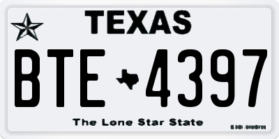 TX license plate BTE4397