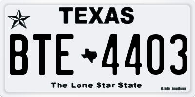 TX license plate BTE4403
