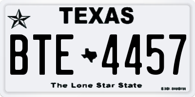 TX license plate BTE4457