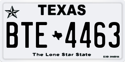 TX license plate BTE4463