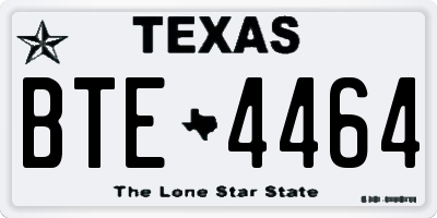 TX license plate BTE4464