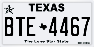 TX license plate BTE4467