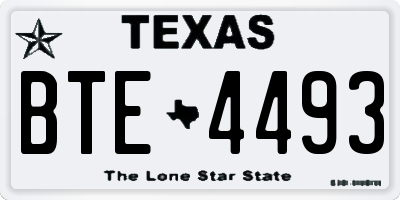 TX license plate BTE4493