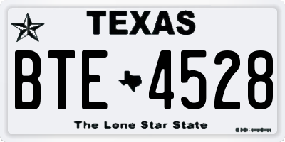 TX license plate BTE4528