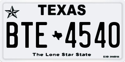 TX license plate BTE4540