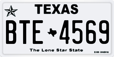TX license plate BTE4569
