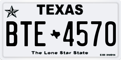 TX license plate BTE4570