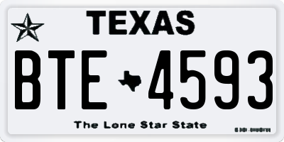 TX license plate BTE4593