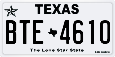 TX license plate BTE4610