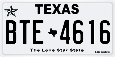 TX license plate BTE4616