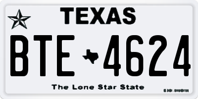 TX license plate BTE4624
