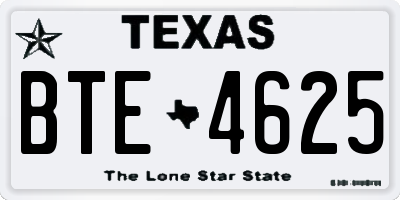 TX license plate BTE4625