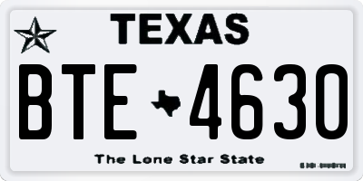 TX license plate BTE4630