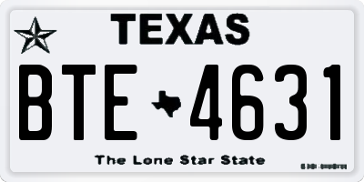 TX license plate BTE4631