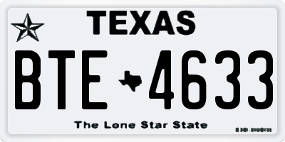 TX license plate BTE4633