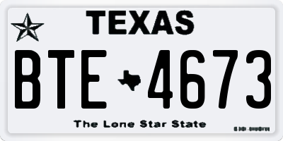 TX license plate BTE4673