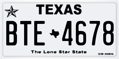 TX license plate BTE4678