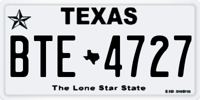 TX license plate BTE4727