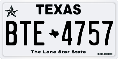 TX license plate BTE4757