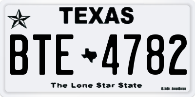 TX license plate BTE4782