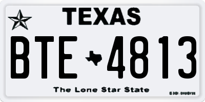 TX license plate BTE4813