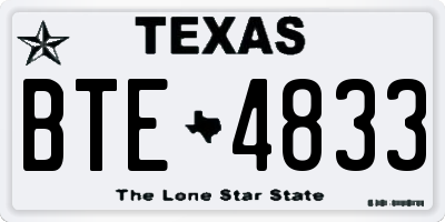 TX license plate BTE4833