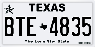 TX license plate BTE4835