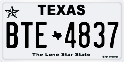 TX license plate BTE4837
