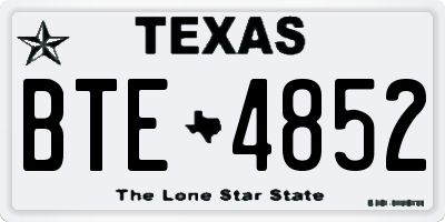 TX license plate BTE4852