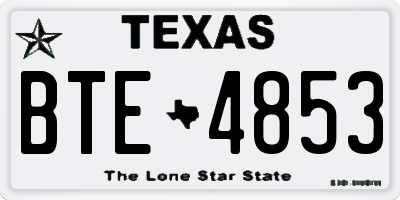 TX license plate BTE4853