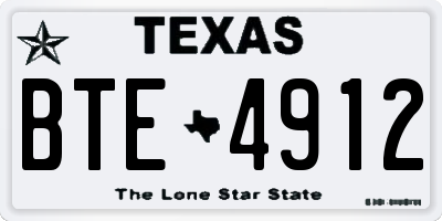 TX license plate BTE4912