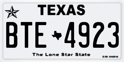 TX license plate BTE4923