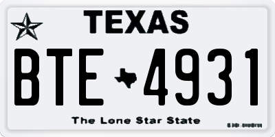 TX license plate BTE4931