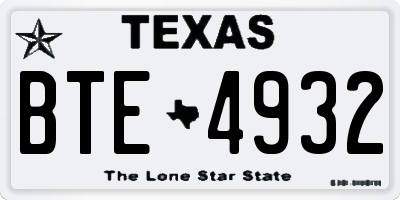TX license plate BTE4932