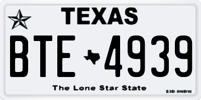 TX license plate BTE4939