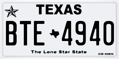 TX license plate BTE4940