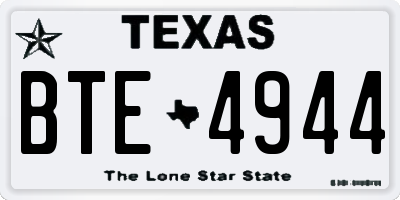 TX license plate BTE4944
